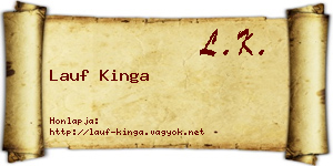 Lauf Kinga névjegykártya